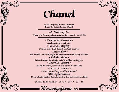 chanel last name|chanel name meaning bible.